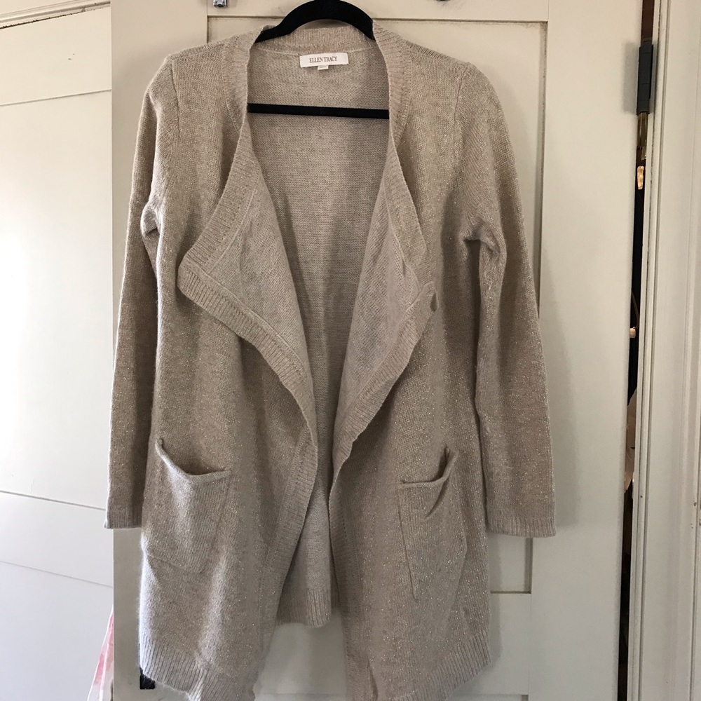 Ellen Tracy cardigan cream and gold! Large!